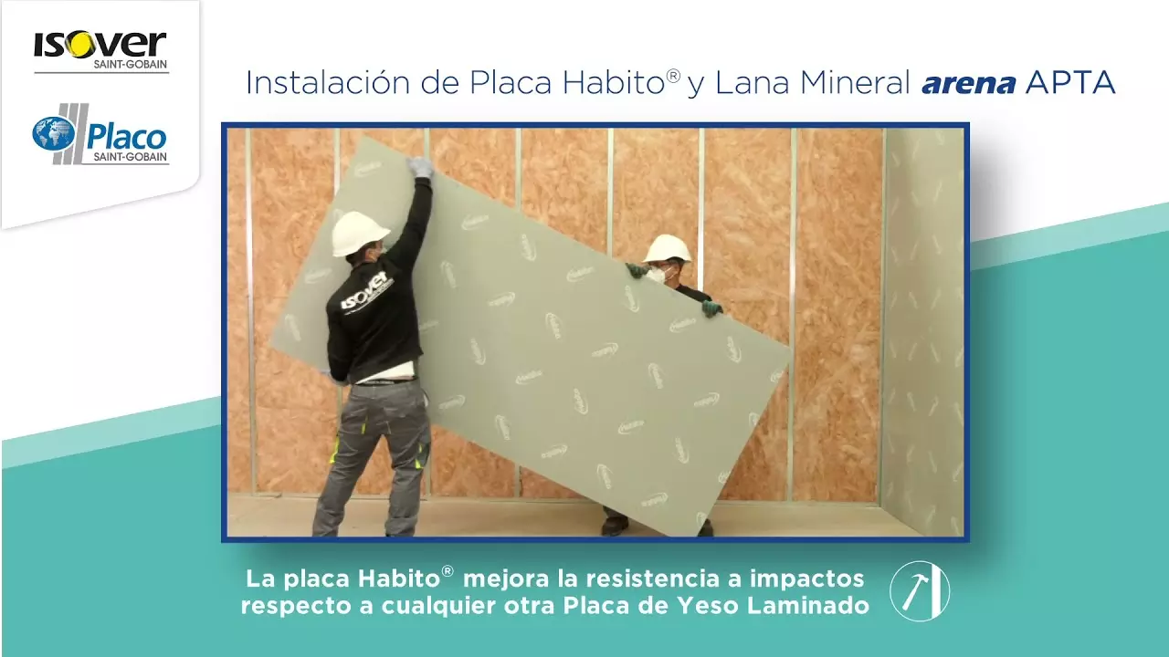 Tabique Placa Yeso Laminado Habito® y Lana Mineral arena APTA thumbnail